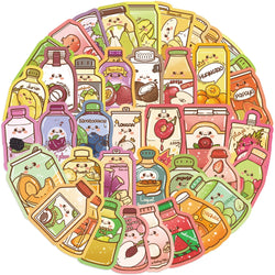 50Pcs Ins Summer Drink Cartoon Stickers For Water Bottle Aesthetic Decals for Laptop Bicycle Skateboard Luggage Kids Toy﻿ (ONLINE ORDER ONLY)