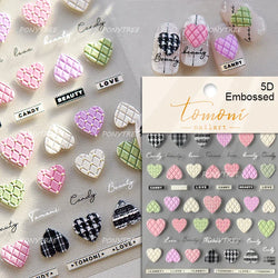 Black Silver Bowknot Love Heart Lace Irregular Line Lava Chic Self Adhesive Nail Art Stickers Embossed Reliefs Manicure Decals (Online Order Only)