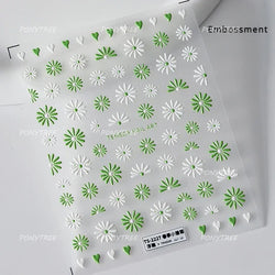 Vivid Honey Bee Ribbon Bowknot Pot Daisy Wreath Flower Shining Tulip Honeycomb Jar Self Adhesive Nail Art Sticker Manicure Decal (ONLINE ORDER ONLY)