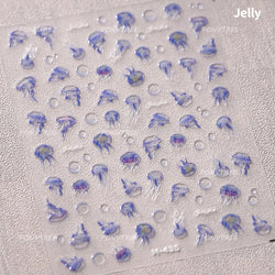 Romantic Mermaid Tail Water Bubbles Seahorse Shell Starfish Coral Pearl Pendant Self Adhesive Nail Art Stickers Manicure Decals (Online Order Only)