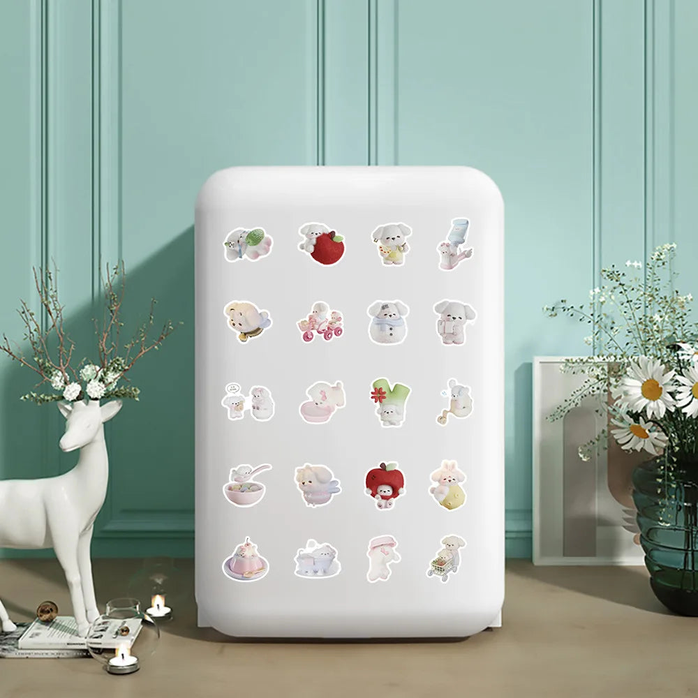 10/30/54PCS Plush Puppy Stickers Cute Dog Cartoon Sticker Kids Toys DIY Decoration Laptop Phone Guitar Car Bike Skateboard Decal (ONLINE ORDER ONLY)