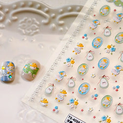 Cute Duck Pear Bowknot Mini Flower Duckling Line Bow Photo Frame Seal Stamp Figure Self Adhesive Nail Art Sticker Manicure Decal (ONLINE ORDER ONLY)