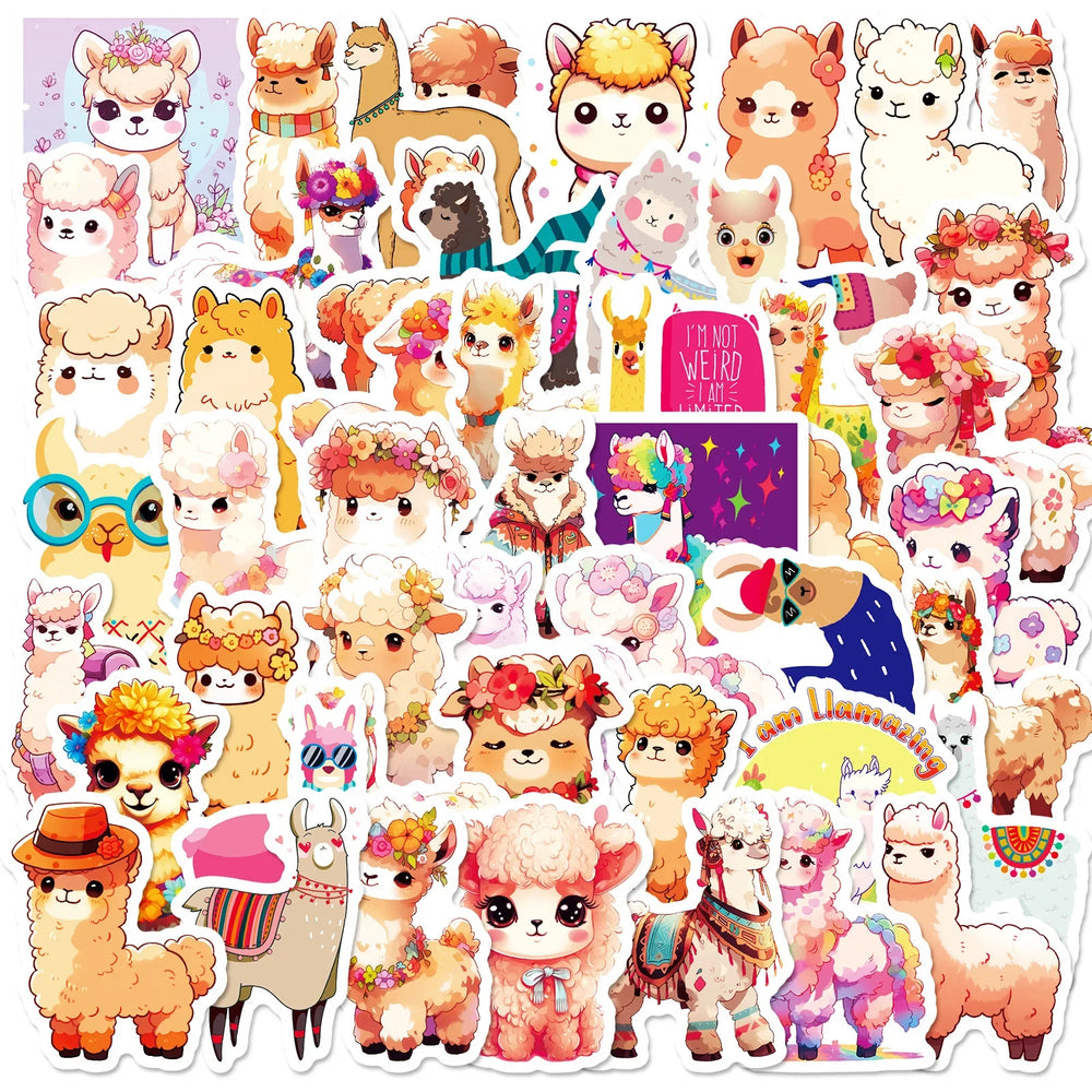 Alpaca Stickers Pack - Cute Animal Meme Decals for Laptop, Phone, Car, Bike, Scrapbook (Online Order Only)