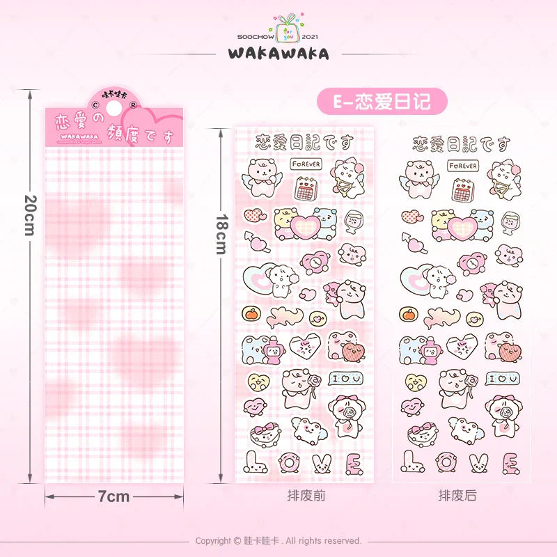 Kawaii Animal Stickers for Scrapbook, Stationery, DIY, Journal (Online Order Only)
