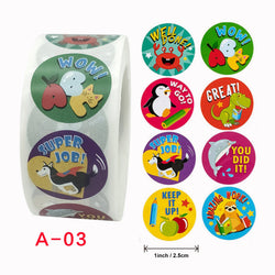 100-500 Pcs 2.5cm Animal Stickers Roll for Envelope Praise Reward Student Work Label Stationery Seal Lable Children with Gifts (ONLINE ORDER ONLY)
