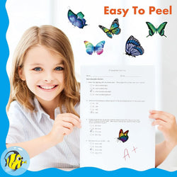 500PCS/ 1 Roll Colorful Butterfly Flower Shaped Sticker Decoration Gift Box Sticker Label Stationery Sticker (Online Order Only)
