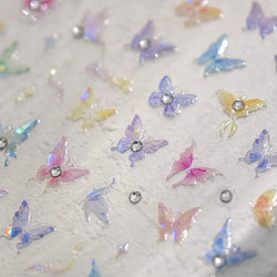 Dreamy Moon Star Cloud Butterfly Starrylight Rhinestone 5D Soft Embossed Relief Nail Art Sticker 3D Decal Decoration Manicure (ONLINE ORDER ONLY)