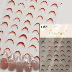 French Romantic Tassel Crescent Moon Laser Charming Gold Silver Arc Self Adhesive Nail Art Stickers Hot Stamping Manicure Decals (Online Order Only)