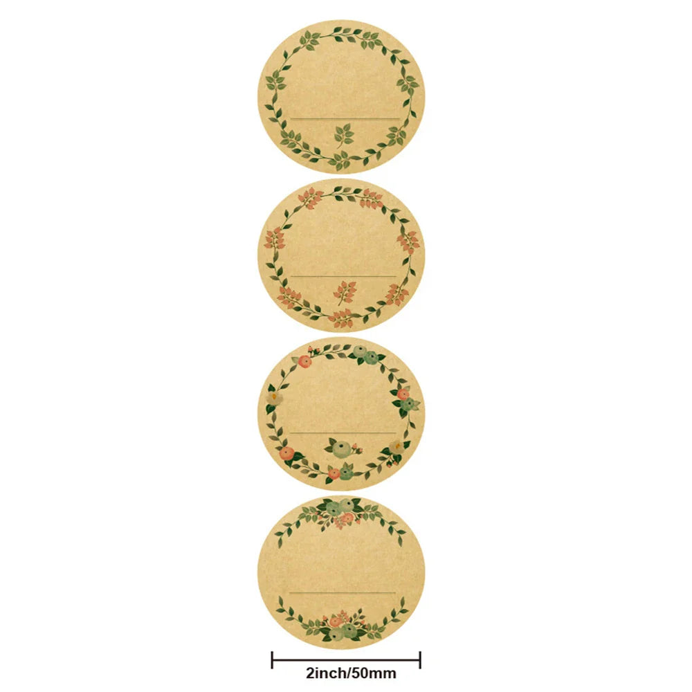 Kraft Paper Flowers Thank You Label Stickers For Gift Card Package Party Wrapping Baking Small Business Wedding Decor 2 inch/5cm (ONLINE ORDER ONLY)