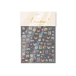 Cute Lucky Bear Apple Core Star Bowknot Flower Delicious Cookies Cherry Cake Dessert Milk Vase Adhesive Nail Art Stickers Decals (ONLINE ORDER ONLY)