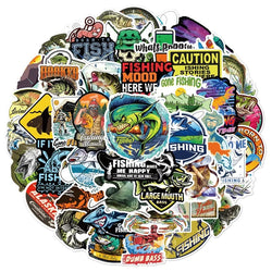 10/30/50PCS Cartoon Fishing Sticker Aesthetic PVC Children's Korean Stationery School Supplies Decoration Scrapbooking for Kids (ONLINE ORDER ONLY)