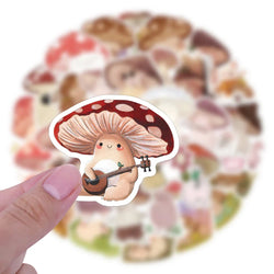 10/30/60pcs Retro Cute Mushroom Cartoon Stickers Decals Laptop Suitcase Phone Guitar Scrapbook Decoration Sticker for Kids Toys (ONLINE ORDER ONLY)