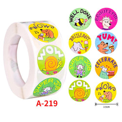 500Pcs Children's Cartoon Animal Stickers Baby Stickers Kindergarten Inspirational Little Red Flower Reward Roll Stickers (Online Order Only)