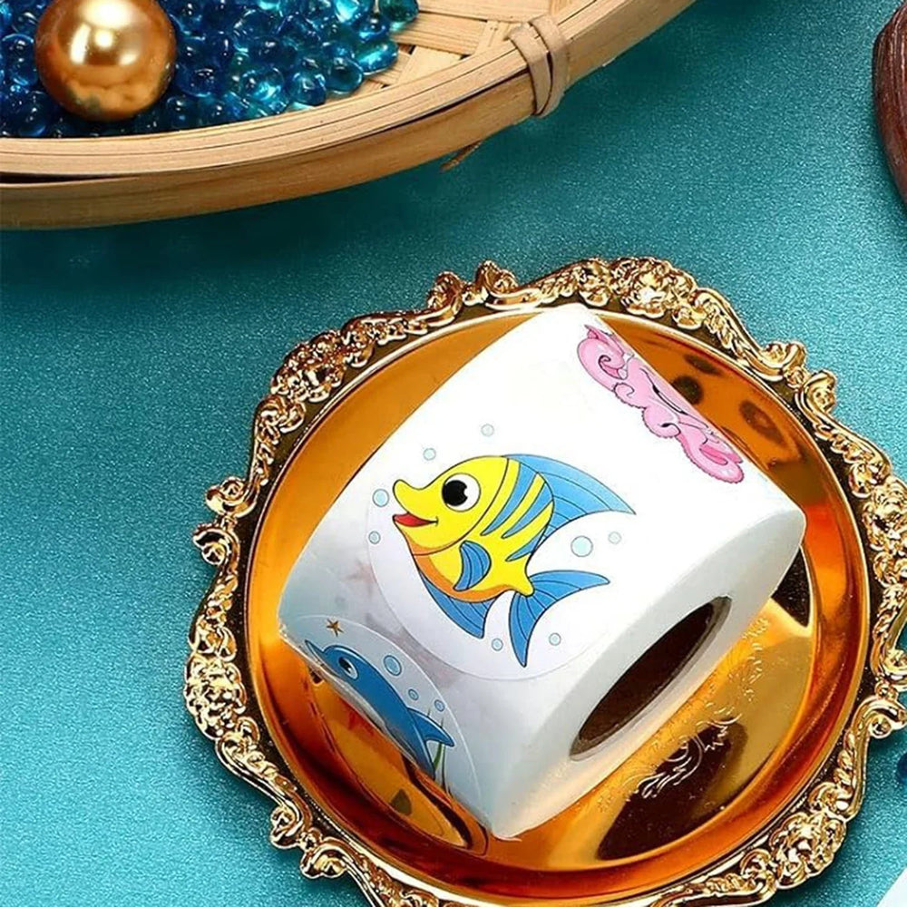 100-500pcs Ocean Kids Birthday Stickers Under The Sea Animal Reward Sticker DIY Gift Decoration Label Stationery (ONLINE ORDER ONLY)