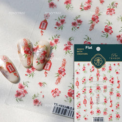 Graceful Peach Blossom Blessing Sachet Pretty Buckle Tassels Pendant Antique Radiant Adhesive Nail Art Stickers Manicure Decals (ONLINE ORDER ONLY)