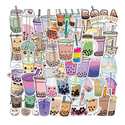 10/30/50PCS Kawaii Pearl Drink Sticker Aesthetic Sketchbook for Kids PVC Laptop Decoration Scrapbooking School Stationery Supply (ONLINE ORDER ONLY)