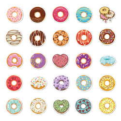 10/30/50PCS Cute Kawaii Donuts Cartoon Stickers Toy DIY Phone Notebook Skateboard Fridge Guitar Laptop Decals Kids Sticker Toys (ONLINE ORDER ONLY)