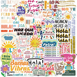 50pcs Spanish Motivational Positive Quote Stickers Waterproof Water Bottle Decals Scrapbooking Skateboard Luggage Stickers (ONLINE ORDER ONLY)