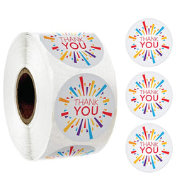 500pcs/roll Flowers Thank You Sticker Labels Round Reward Stickers Wedding Party Decor Envelope Seals Stickers Stationery (Online Order Only)