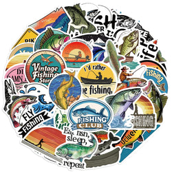 50PCS Cute Fish Animals Graffiti Stickers Skateboard Phone Laptop Waterproof Cool Cartoon DIY Sticker Decals Toy (Online Order Only)