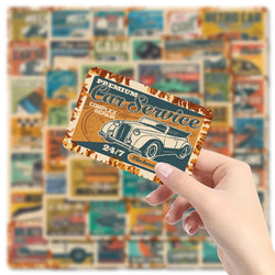 10/30/50pcs Classic Retro Modified Racing Car Motorcycle Stickers Laptop Phone Motorcycle Luggage Bike Cool Waterproof Sticker (ONLINE ORDER ONLY)
