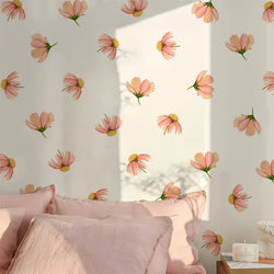 Boho Pink Flower Wall Stickers Removable Nursery Decals Kids Room Decor (Online Order Only)
