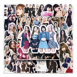 10/50pcs Korea Kpop Black P Stickers DIY Laptop Phone Motorcycle Car Luggage Suitcase Sticker Girls Decals Toys Wholesale (ONLINE ORDER ONLY)