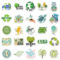 10/30/50PCS Protect Environment Green Cartoon Sticker DIY Waterproof Suitcae Bicycle Skateboard Scrapbook Car Laptop Wall Decals (Online Order Only)