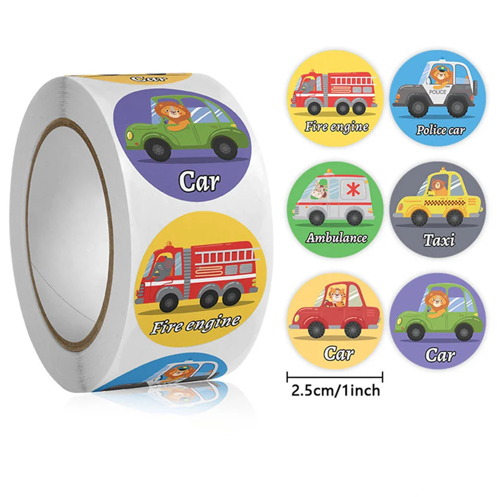 100-500pcs Kids Cute Animals Round  Reward stickers for Children Teaching Toy Gift Card Party Packaging Wrapping Labels (Online Order Only)