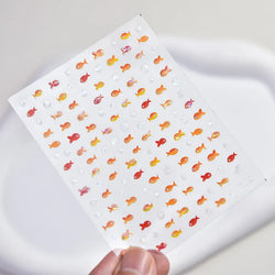 Little Red Fish Jelly Summer Goldfish Carp Ocean Beach Mermaid Sea Shiny Small Koi Soft Relief Nail Art Stickers Manicure Decals (ONLINE ORDER ONLY)