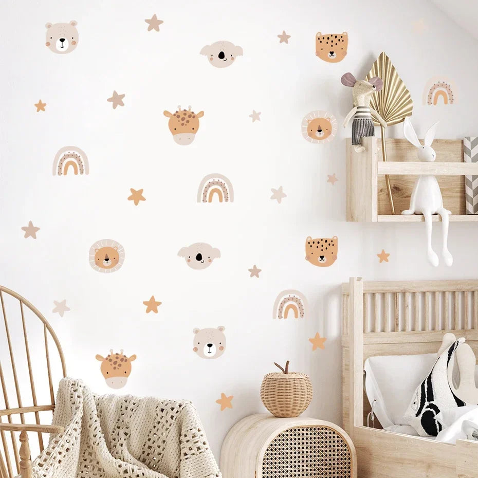 Boho Rainbow Bear Nursery Wall Decals Kids Room Decor (Online Order Only)