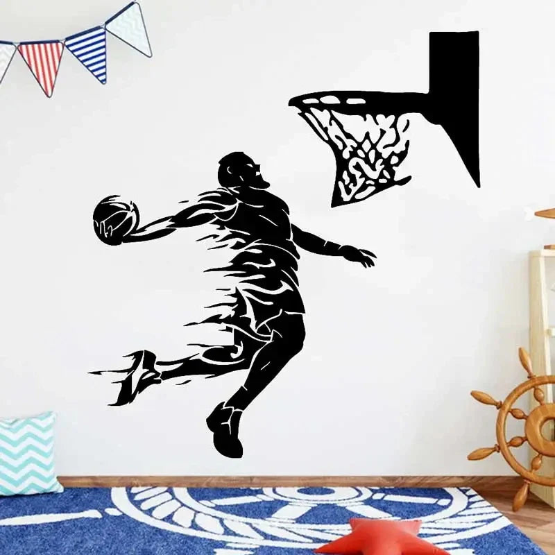Basketball Slam Dunk Wall Sticker Decal for Kids Room Decor (Online Order Only)