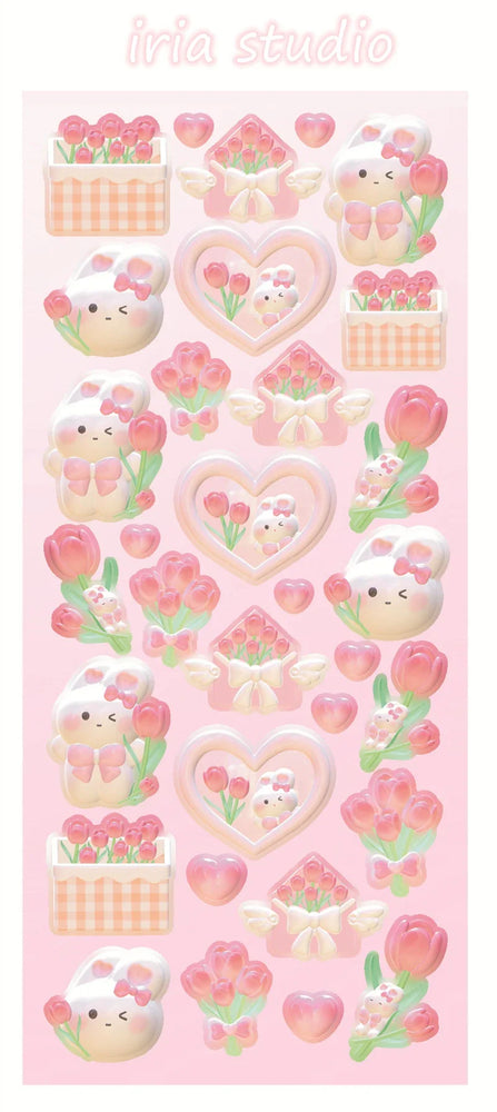 Cute Star Moon Rose Series Laser Stickers Hand Account Idol Card DIY Material Decorative Sticker Personalized Korean Stationery (ONLINE ORDER ONLY)