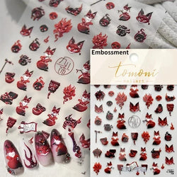 Cat Eye Shiny Blue Purple Spider Cross Love Heart Star Snake Web Jelly Thrilling Nail Art Stickers Manicure Decals Halloween (ONLINE ORDER ONLY)