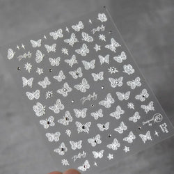 Charming Blue Sparrow Feather Rhinestone Wings Peacock Sparrow Dreamy Jelly Stars Self Adhesive Nail Art Stickers Manicure Decal (ONLINE ORDER ONLY)