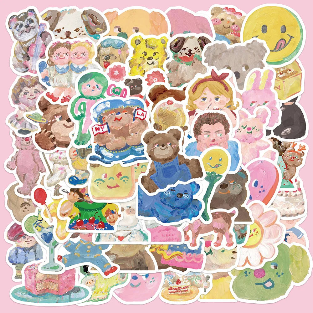 50pcs Cartoon Graffiti Stickers for Helmet, Wall, DIY Decoration Wholesale (ONLINE ORDER ONLY)