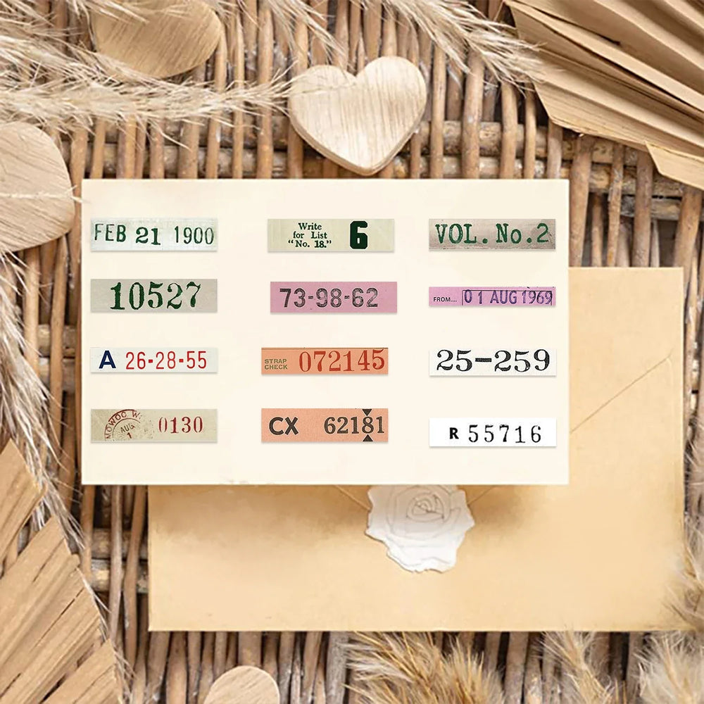 50Pcs Vintage Digital Stickers For Laptop Phone Case Skateboard Suitcase Waterproof Decals Number Sticker For Kids Gifts Toys (Online Order Only)