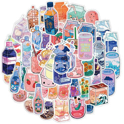 10/30/50PCS Japan Dink Sticker Aesthetic Sketchbook for Kids Children's PVC Decoration Scrapbooking School Stationery Supplies (Online Order Only)