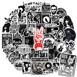 Metal Rock Stickers Decals for Guitar Motorcycle Luggage Skateboard Car JDM Music 10/30/50PCS (ONLINE ORDER ONLY)