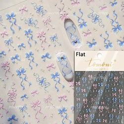 Chic Shiny Bowknot Colorful Ribbon Stars Heart Butterfly Flower Delicate Romantic Nail Art Stickers Decoration Manicure Decals (Online Order Only)