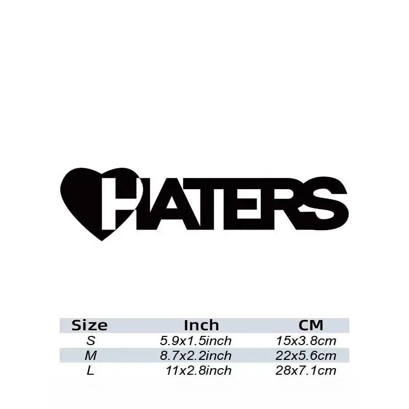 “HATERS" Stickers，cool and fashion stickers for Cars, Trucks, Walls, Laptops, Windows, Motorcycles, Bumpers Or Crafts (ONLINE ORDER ONLY)