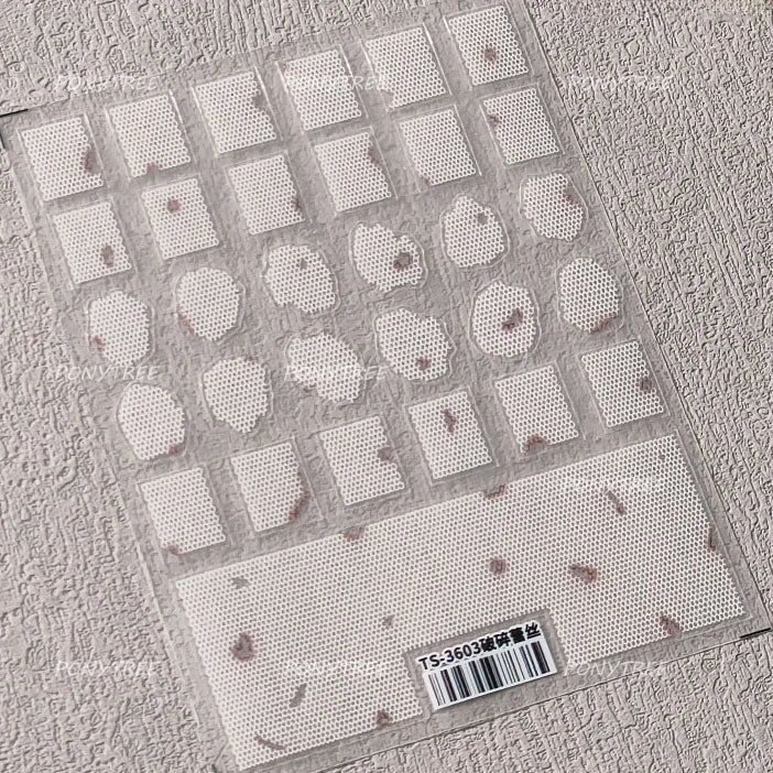 Retro White Lace Fabric Piece Bowknot English Letter Decorative Border Irregular Cloth Block Adhesive Nail Art Stickers Decals (ONLINE ORDER ONLY)