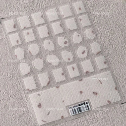 Retro White Lace Fabric Piece Bowknot English Letter Decorative Border Irregular Cloth Block Adhesive Nail Art Stickers Decals (ONLINE ORDER ONLY)