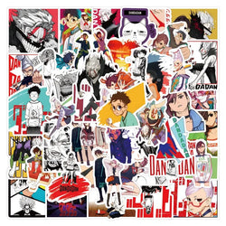 55pcs DANDADAN Cartoon Stickers for Suitcase, Water Bottle, Phone, Car, Scooter, Notebook, Refrigerator Decoration (Online Order Only)