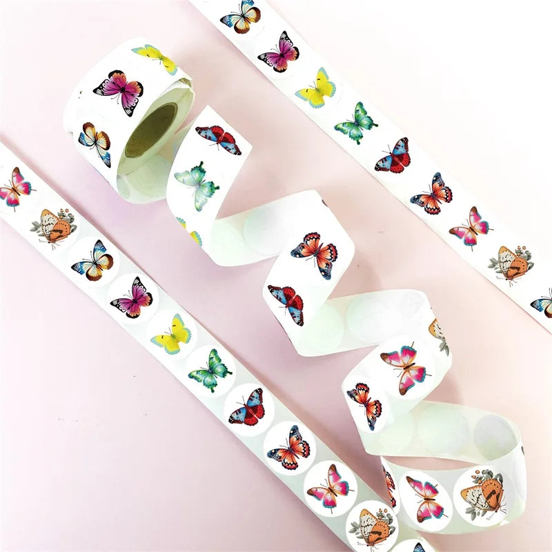 500PCS Cute Butterfly Sticky Paper Sticker Labels Thank You Sticker Sealing Stationery Supplies DIY Decoration Scrapbooking (ONLINE ORDER ONLY)