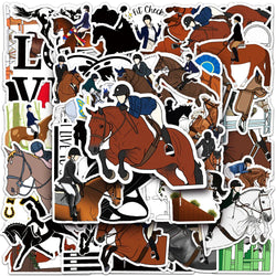 Equestrian Horse Stickers Pack - Waterproof for Luggage, Laptop, Car, Bike, Skateboard (Online Order Only)