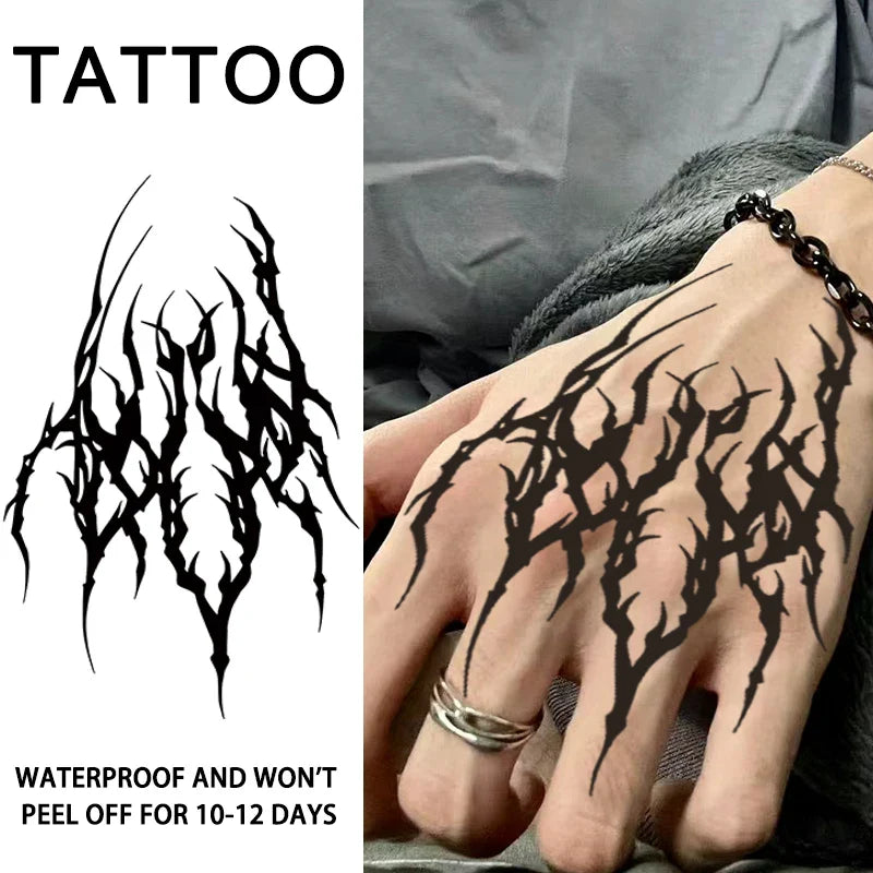 1Pc Dark and Cool Waterproof Temporary Tattoo Stickers, Long-lasting Waterproof for One to Two Weeks, Fake Tattoo for Arm, Leg. (Online Order Only)