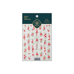 Graceful Peach Blossom Blessing Sachet Pretty Buckle Tassels Pendant Antique Radiant Adhesive Nail Art Stickers Manicure Decals (ONLINE ORDER ONLY)