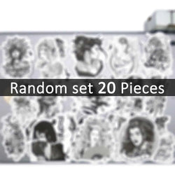 20/30/50Pieces Black White Style Ukiyo-e Geisha Tattoo Girls Stickers for Motorcycle Car Bike Luggage Phone Laptop Sticker Toys (Online Order Only)