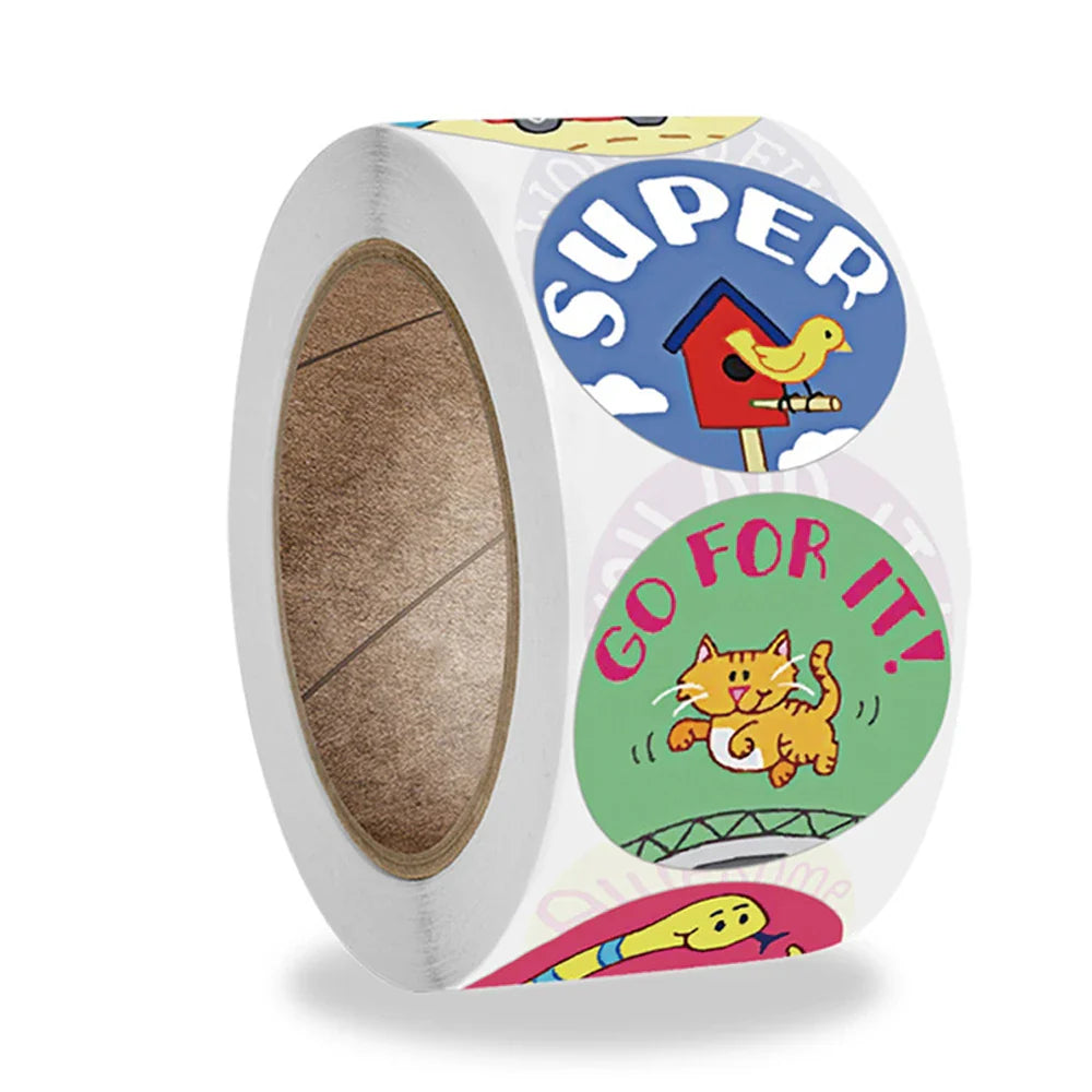 100-500pcs Stickers For Kids Teacher Reward Stickers Animal Design For School Game Baby Training Sticker Award Praise Gift (Online Order Only)